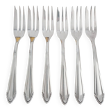 Silver metal dessert forks