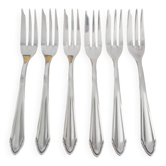 Silver metal dessert forks