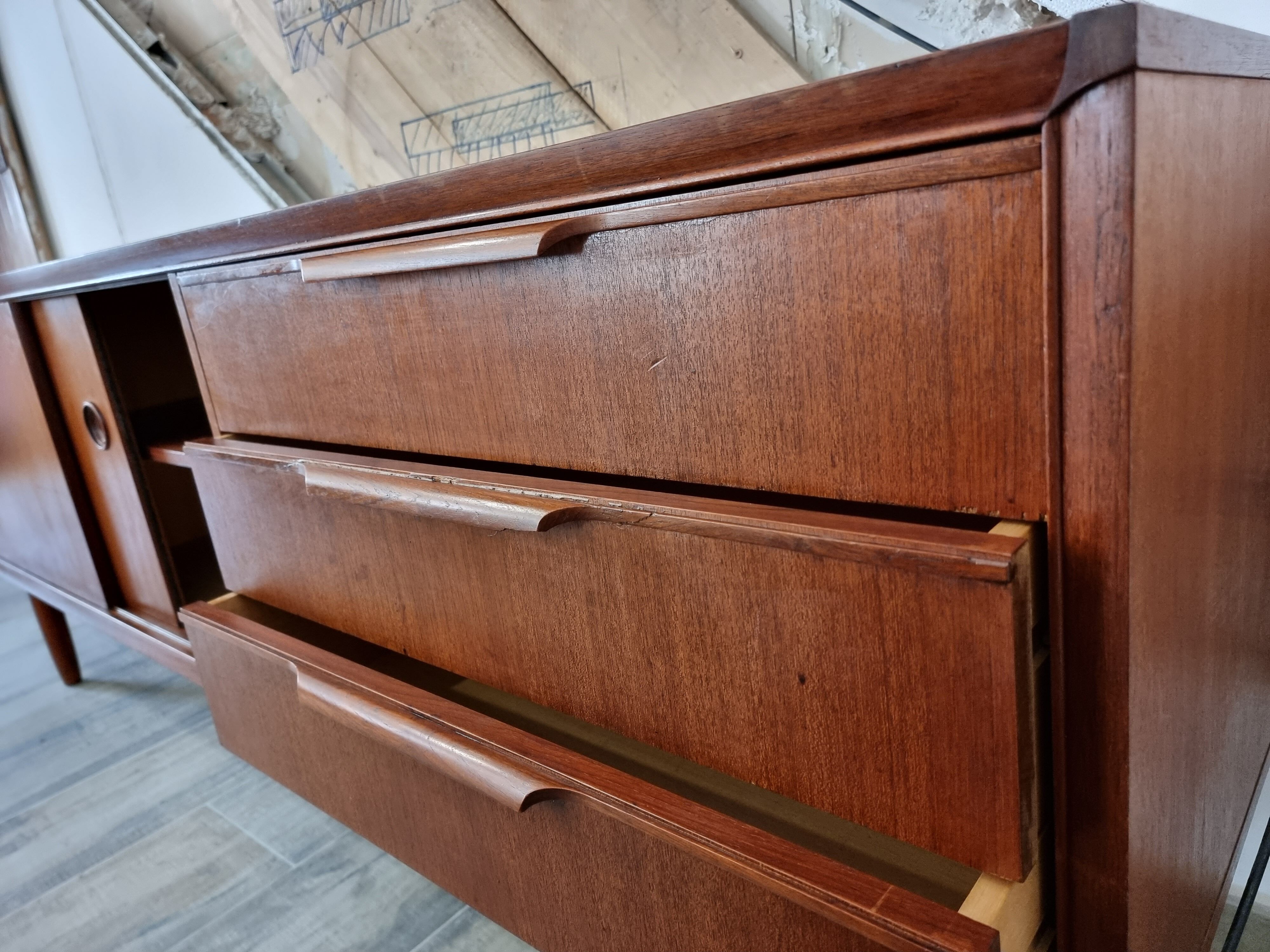 Vintage teak row 60 year