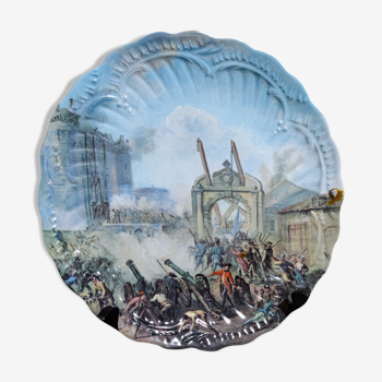 Decorative plate "Prise de la Bastille" in Limoges porcelain