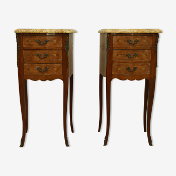 Pair bedside table style Louis XVI