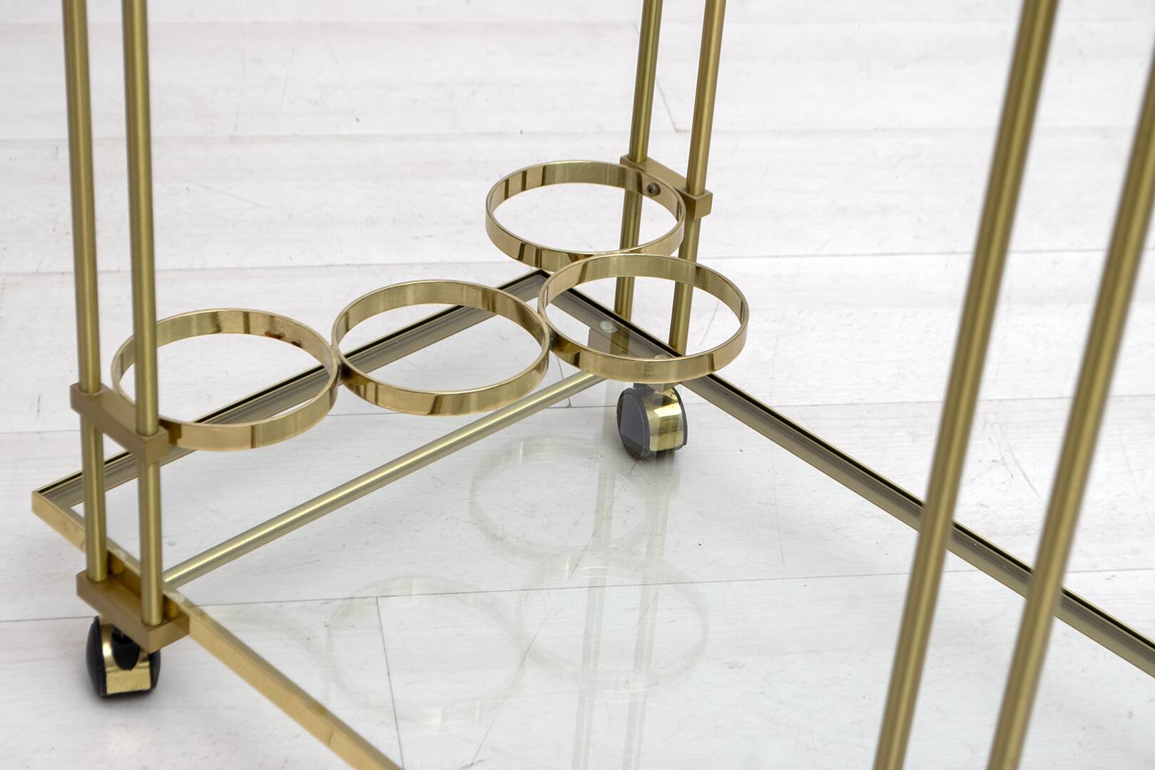 Mid-Century Modern Italian Brass Bar Cart, 1970s