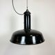 Industrial Black Enamel Factory Pendant Lamp with Iron Top, 1950s