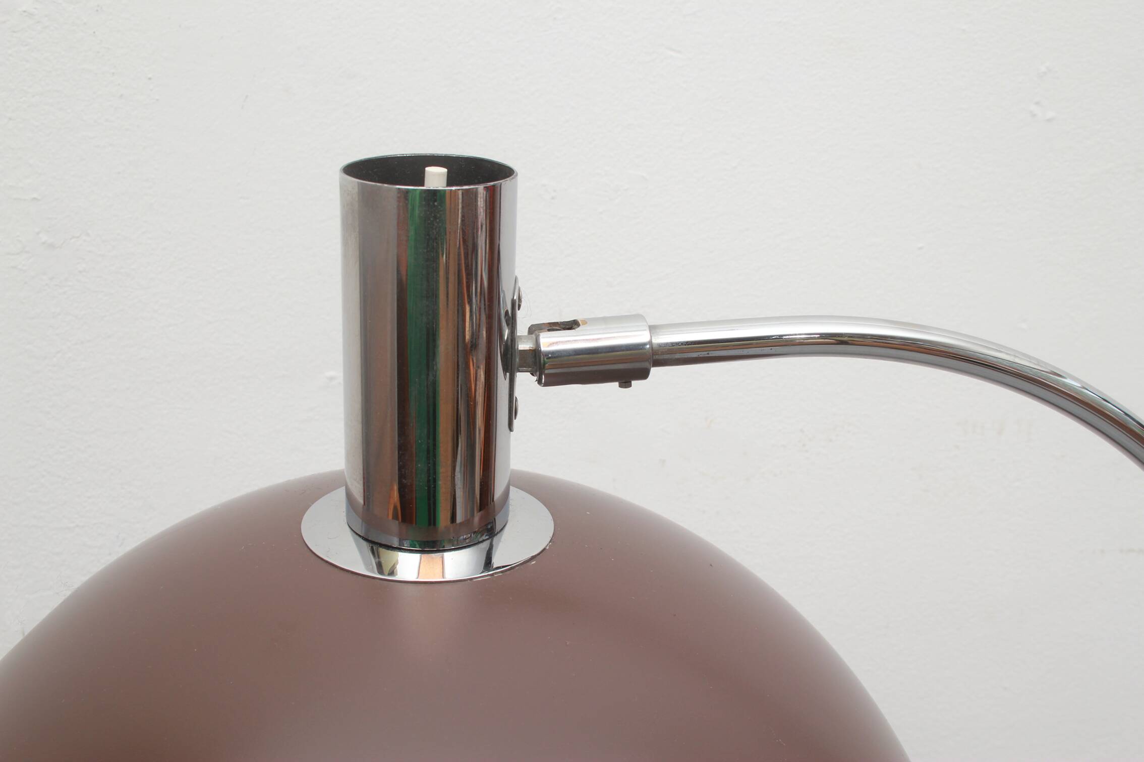 1970s floor lamp in brown and chrome