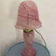 Vintage pink glass table lamp – Mushroom shade and base in