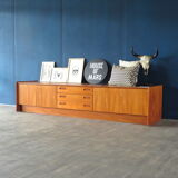 Lowboard with 3 drawers and 4 doors made of teak, 1960s