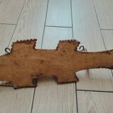 Wooden wall coat rack