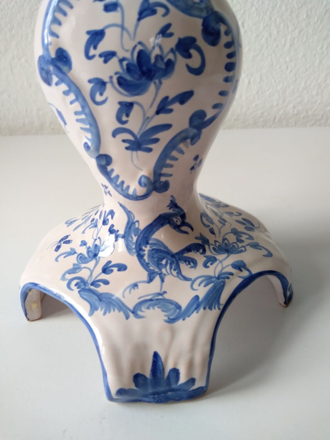 Ceramic chandelier hand-painted with signature