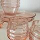 Vintage 1950s Pink Crystal Decanter Liquor Set