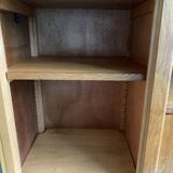 Library / Vintage solid wood sideboard – 3 doors with display cabinet