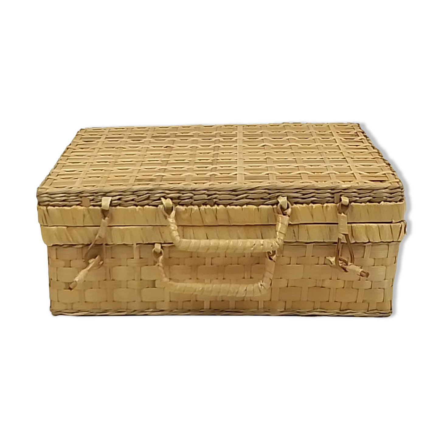 Rectangular wicker case 2 handles