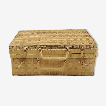 Rectangular wicker case 2 handles