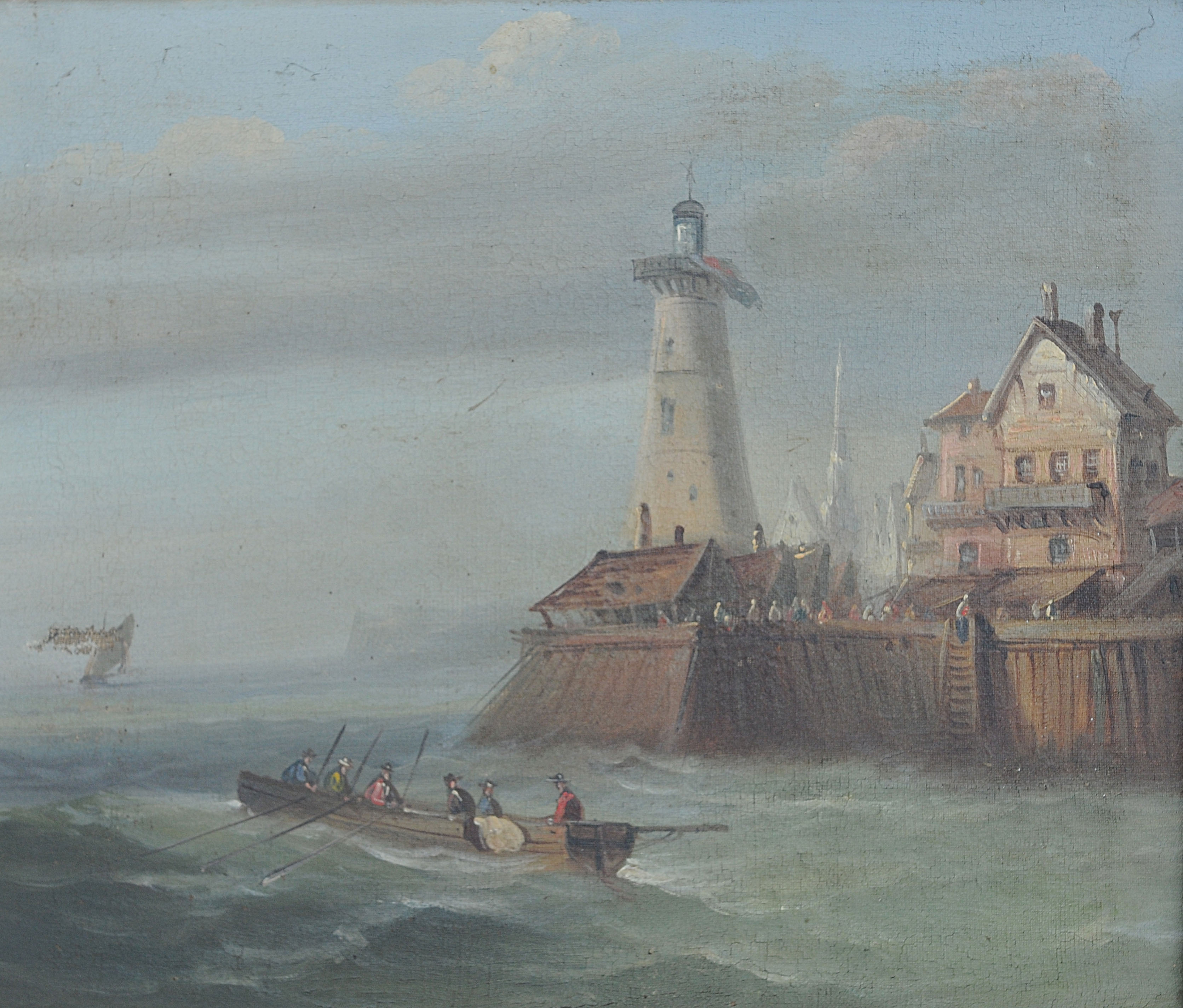 Pair of oils on canvas representing port scenes