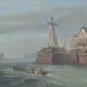 Pair of oils on canvas representing port scenes