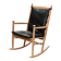 Scandinavian wooden and leather rocking chair