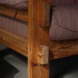 Danish Modern, a pair of pine and wool armchairs by Christian IV, 1970s.