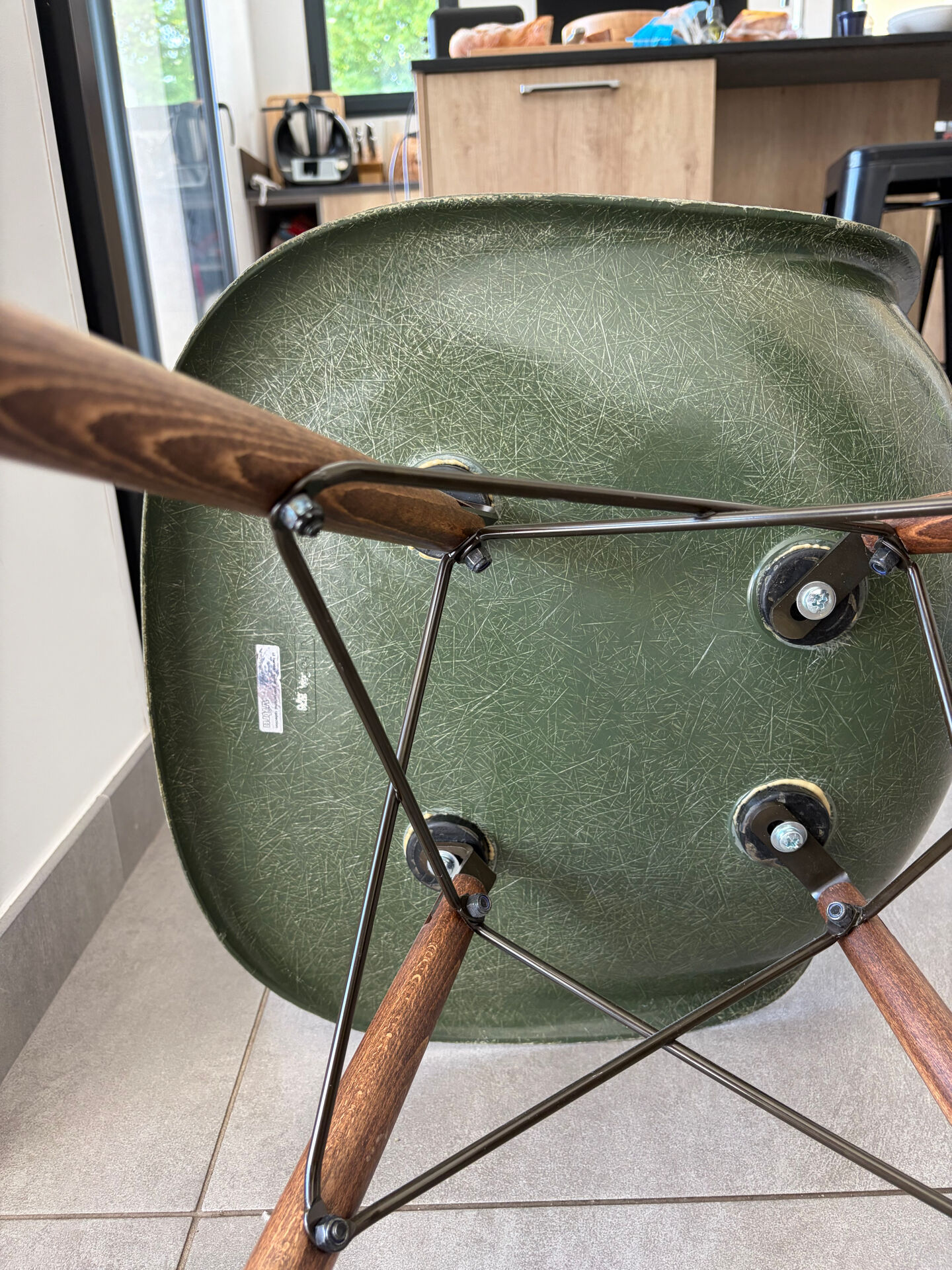 Olive green Eames chairs