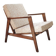 Vintage Danish boucle armchair with orange polka dots from the 1960s.