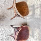 Set of 4 Fischel bistro chairs crocodile model 1930