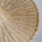Small suspension, rattan luminaire in hat shape D:60cm