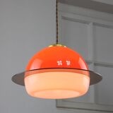 Italian Orange Space Age Saturn Lamp, 70s