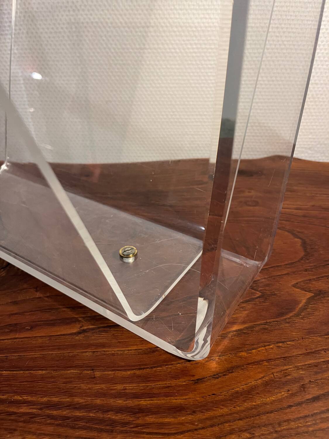 Plexiglas magazine rack by David Lange