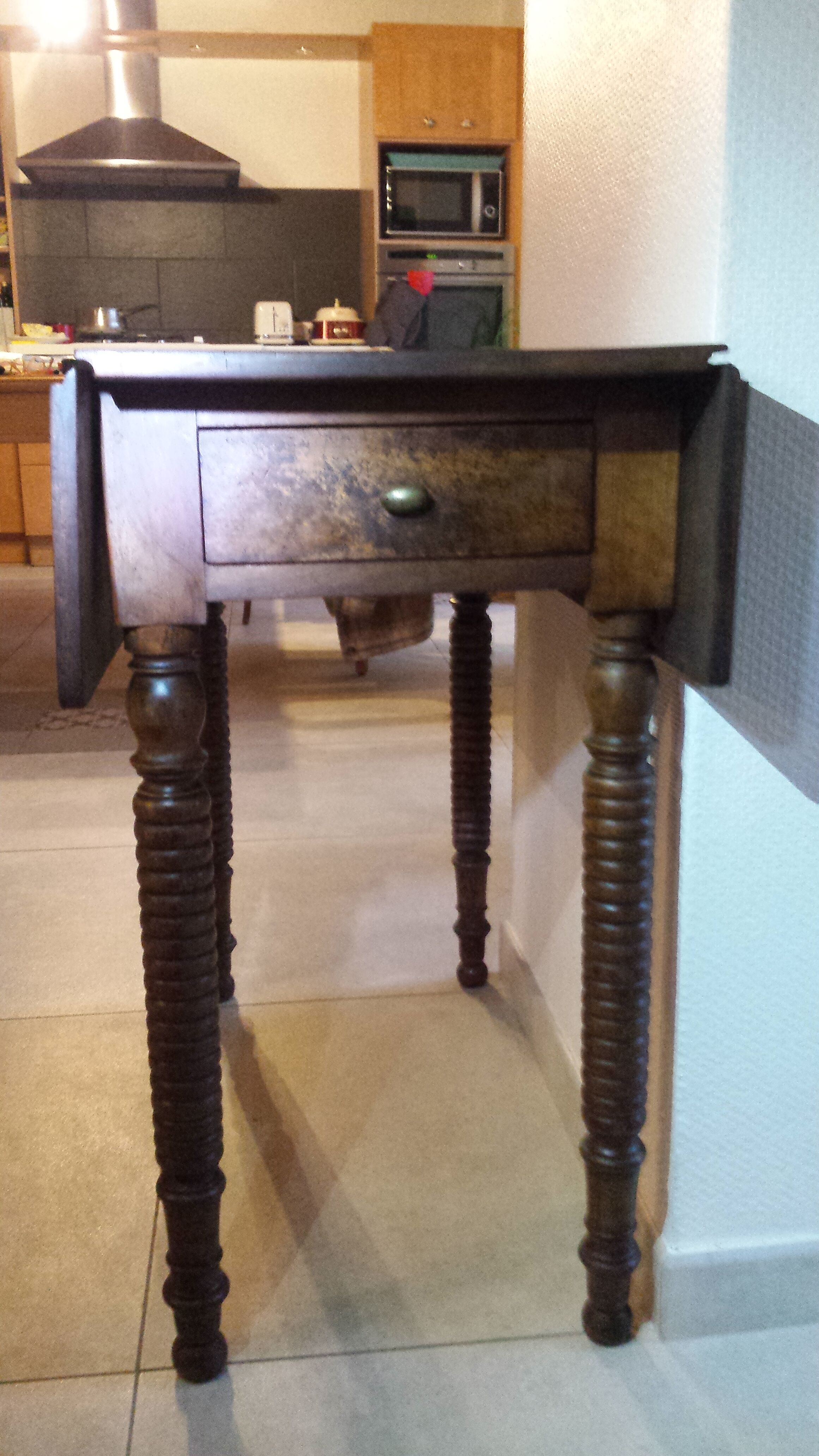 Wooden table with extensions