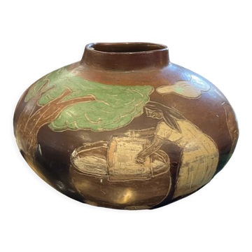 Peruvian vase in polychrome terracotta