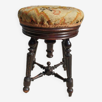 Napoleon III tapestry piano stool