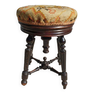 Napoleon III tapestry piano stool