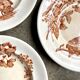 3 Longwy hollow plates in white and brown iron earth