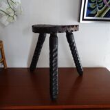 Vintage wooden tripod foot stool