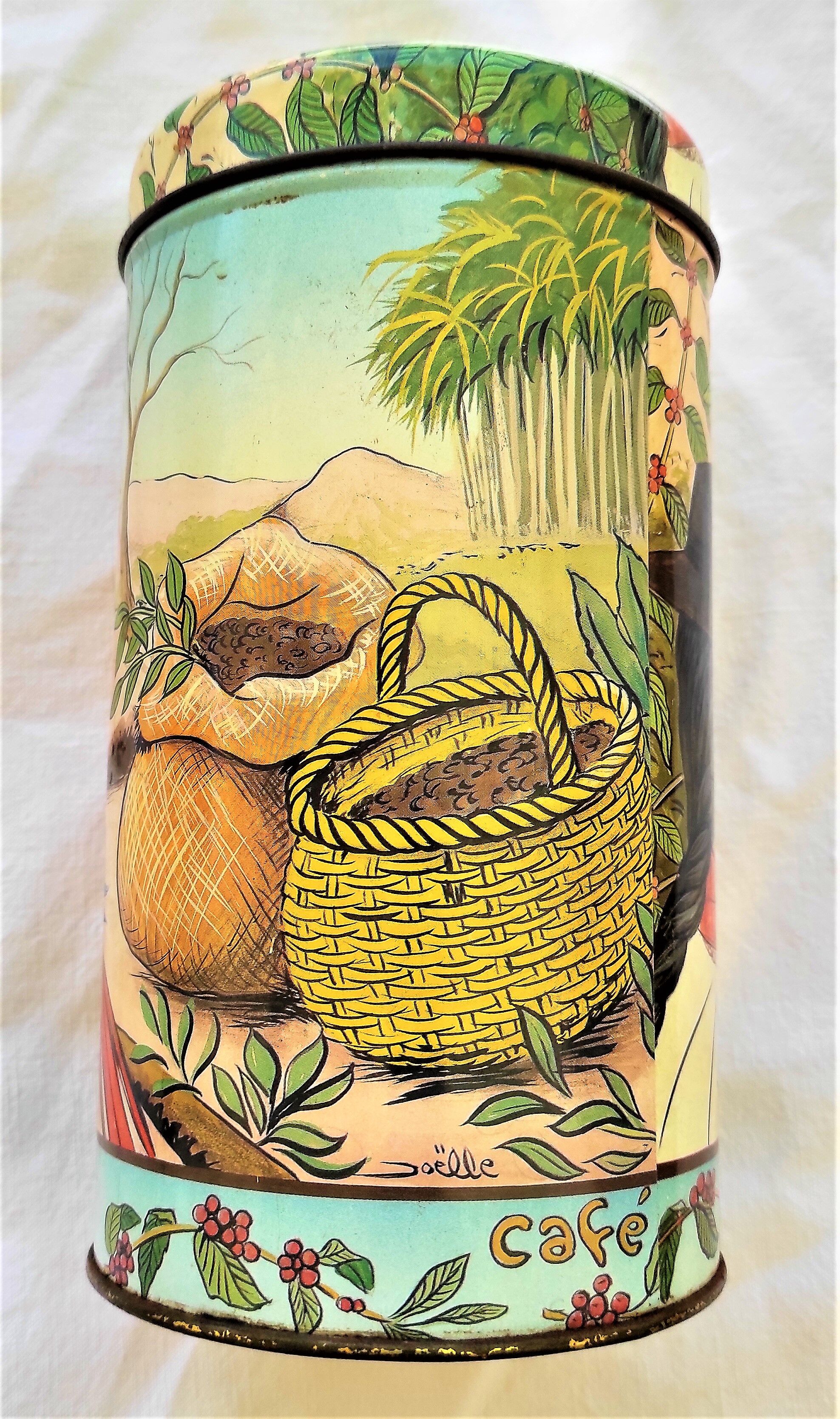 Vintage coffee box signed Joelle