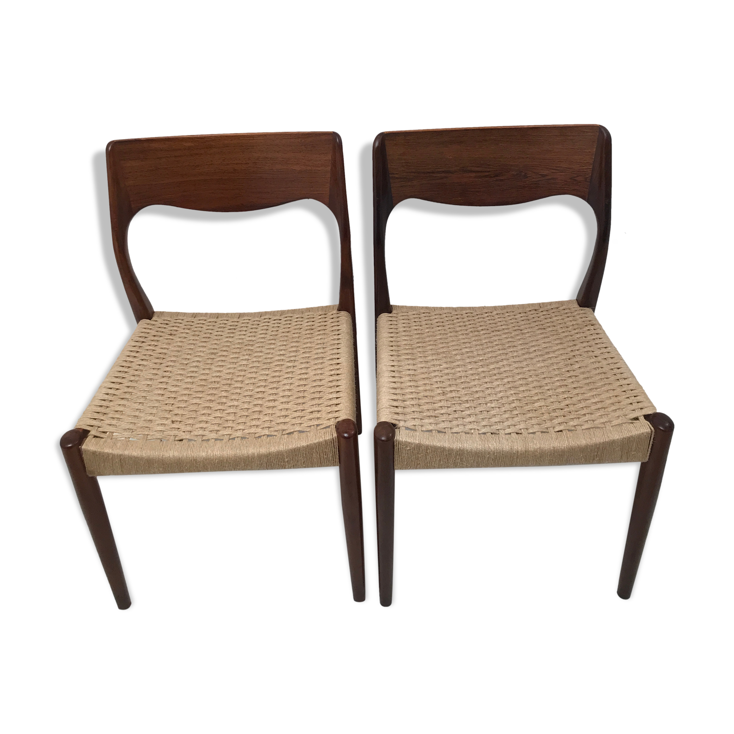 Pair of danish scandinavian chair dating from the 50