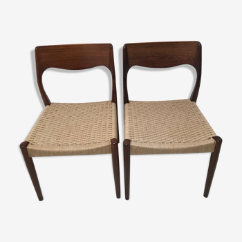 Pair of danish scandinavian chair dating from the 50