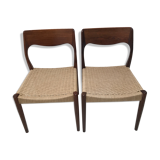 Pair of danish scandinavian chair dating from the 50