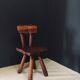 Rustic Alpine Hand-Carved Oak Chair, France, 1920s
