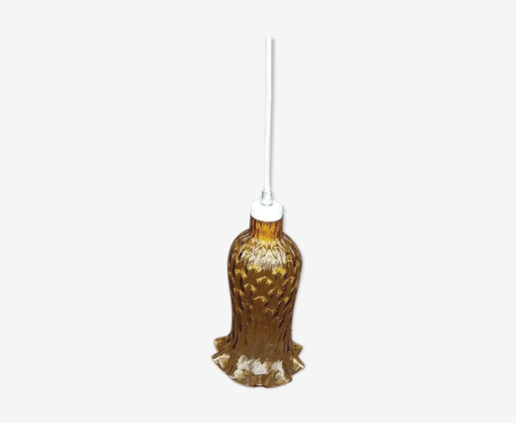 Suspension en forme de tulipe vintage en verre