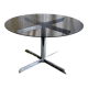 Roche Bobois dining table design chromed metal and smoked glass – 70s
