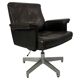 Vintage Leather Swivel Armchair De Sede DS 35, Switzerland, 1970s