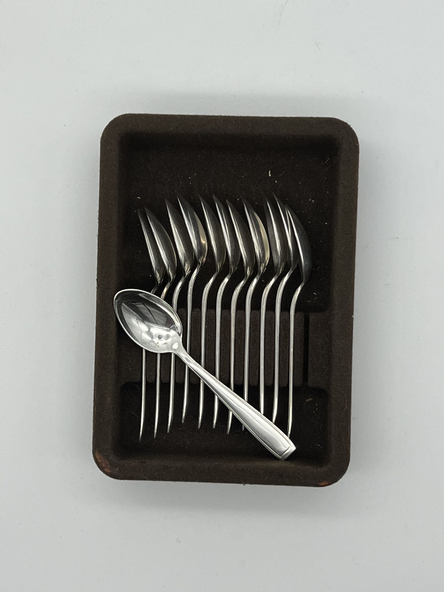 Ercuis 12 small teaspoons coffee dessert model carthage silver metal