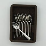 Ercuis 12 small teaspoons coffee dessert model carthage silver metal