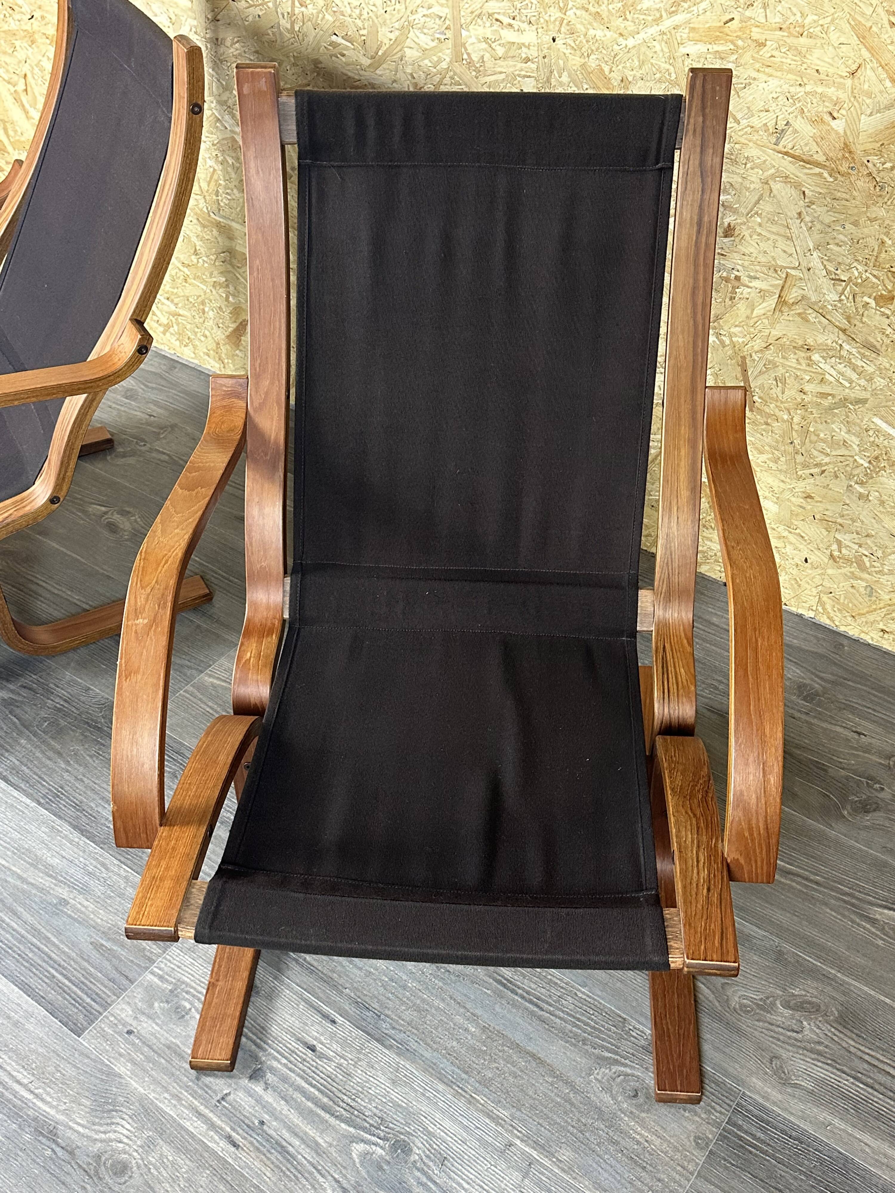 2x 60s 70s Easy Chair Leather Armchairs Westnofa Norway Mid Century