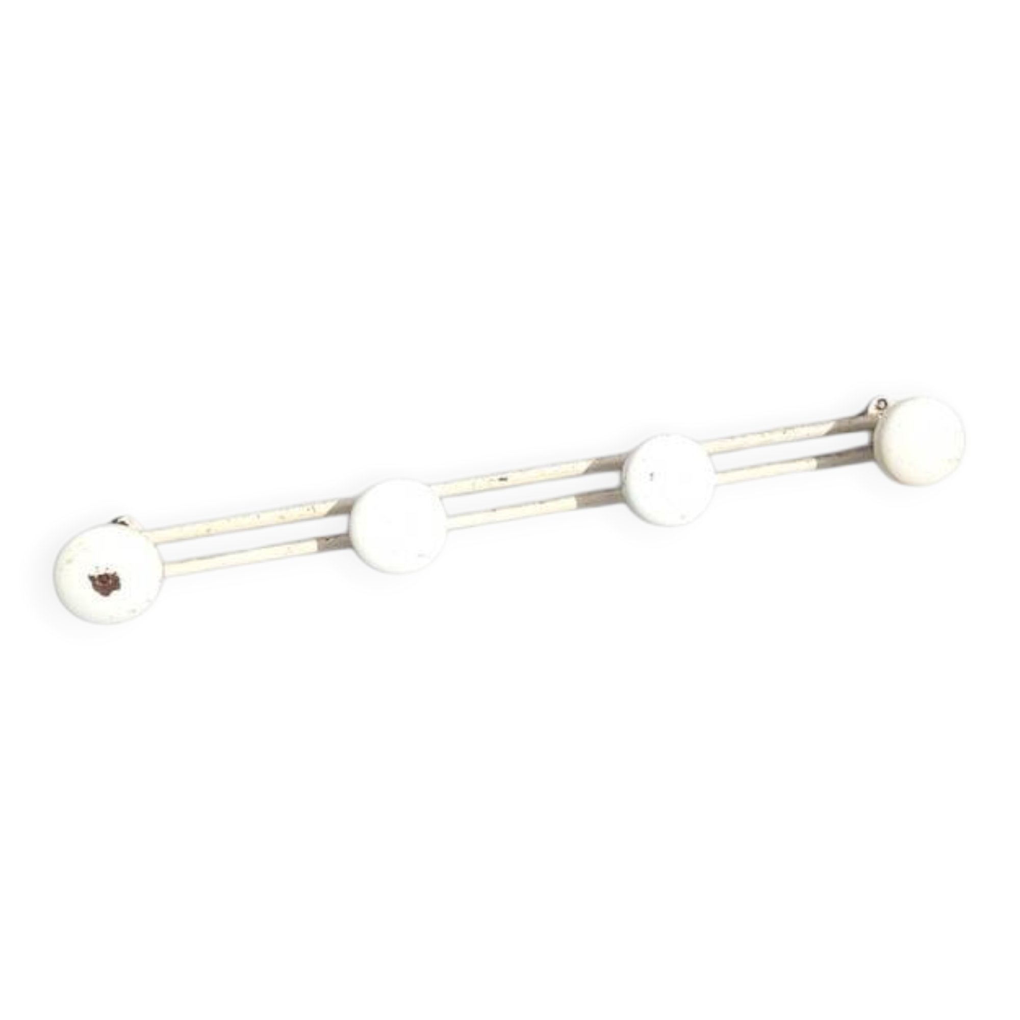 Vintage cream metal wall coat rack 4p