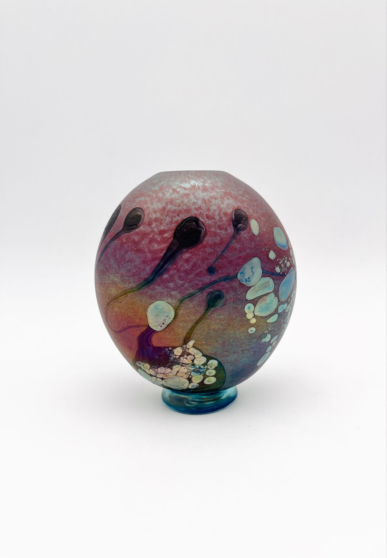 Vase Studio Glass Robert Pierini Signé Numéroté 1985 Verrerie d'Art