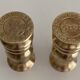 Atypical Duo of Candle Holders Candlesticks Solid Turned Brass
