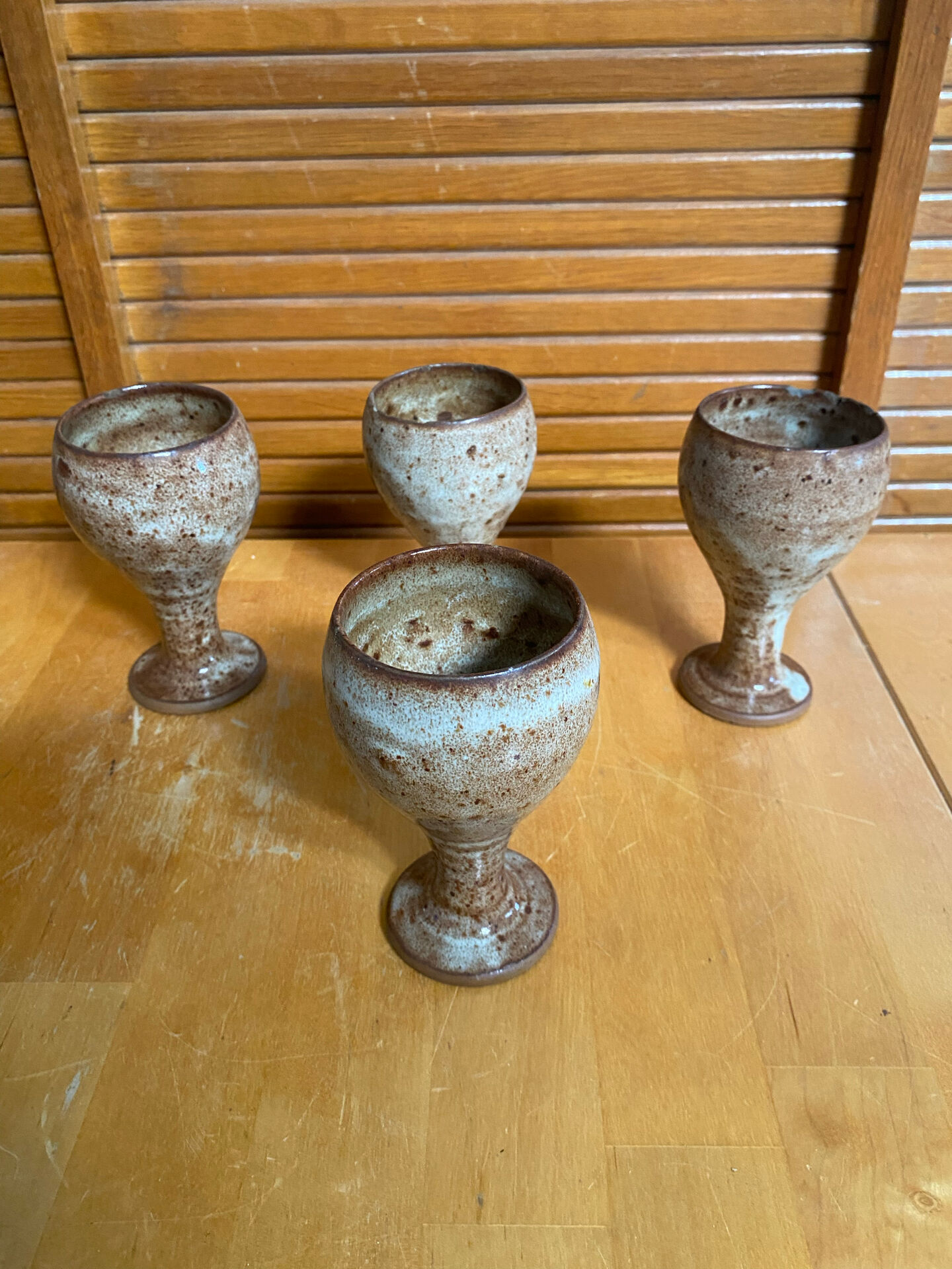 Set of 4 cups roger jacques stoneware st amand made in france vintage #