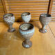 Set of 4 cups roger jacques stoneware st amand made in france vintage #