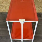 Chariot de service Table d'appoint Design orange Space Age Années 1960 Années 1970