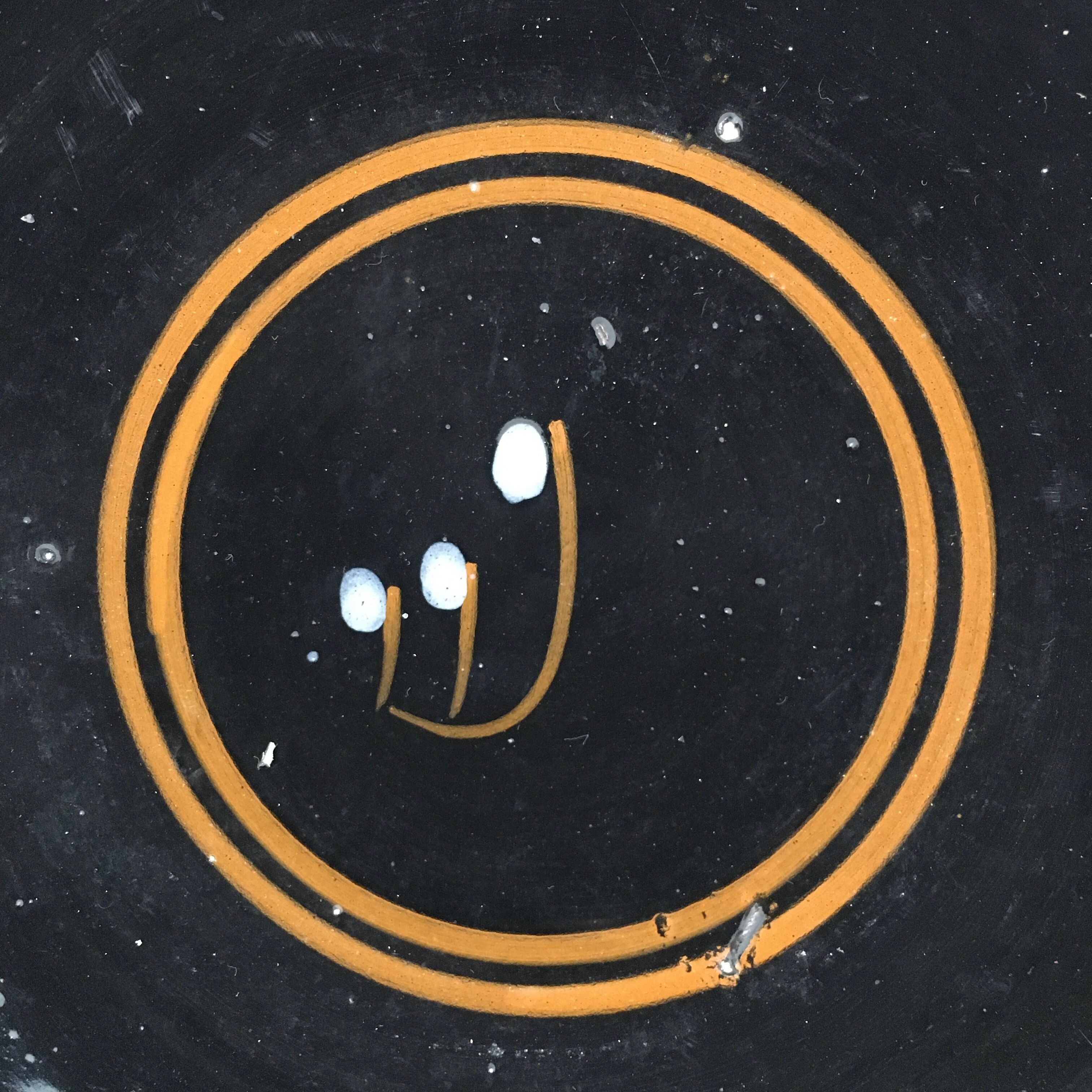 Set of 3 black decorative deep plates.